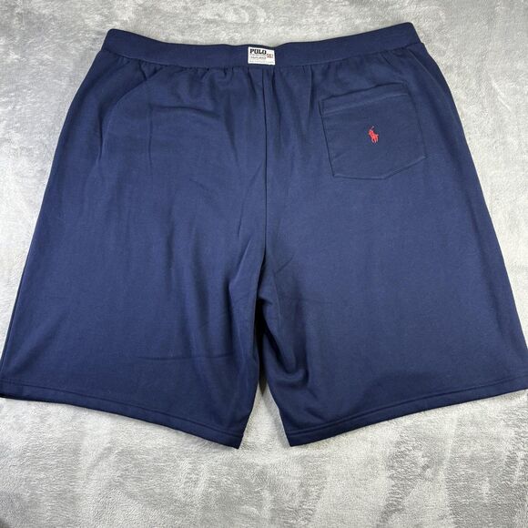 Polo Ralph Lauren Shorts Mens 5XLT Navy Fleece Sweatshorts Drawstring 1967 - Picture 5 of 15